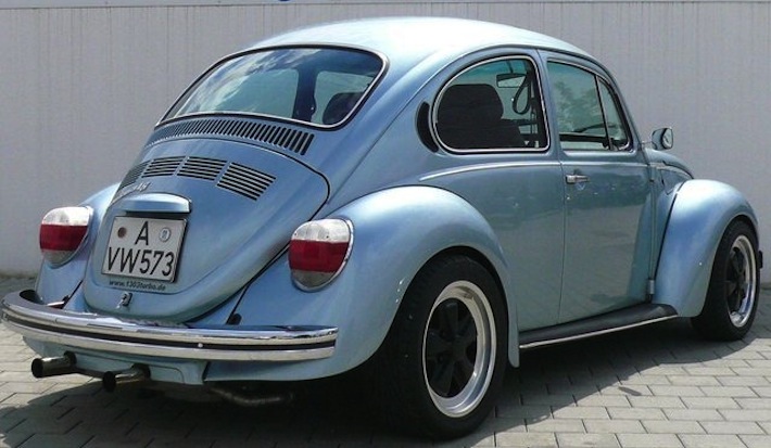 This 1973 VW Beetle was modified to stuff a Subaru WRX STi turbo engine into